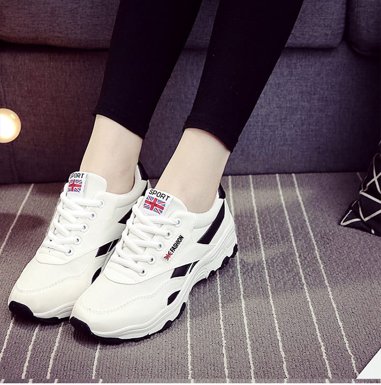 White Casual Sport Sneakers Import