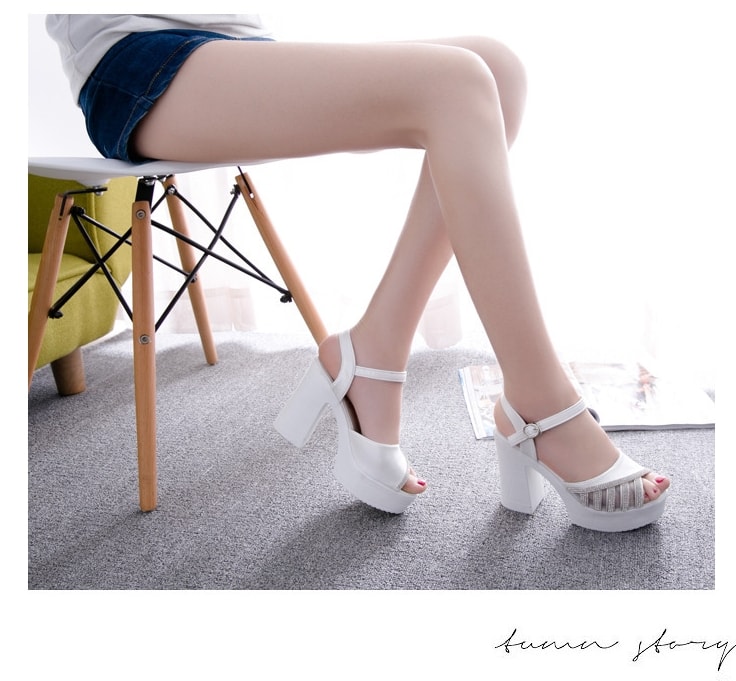 White Korean High Heel Shoes