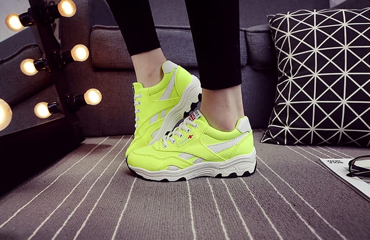 Yellow Casual Sport Sneakers Import