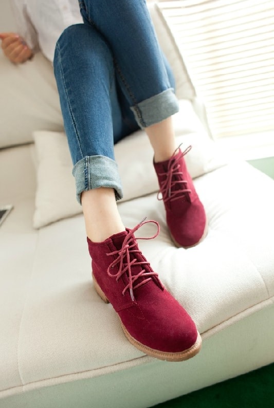 Red Student Martin Boots Import