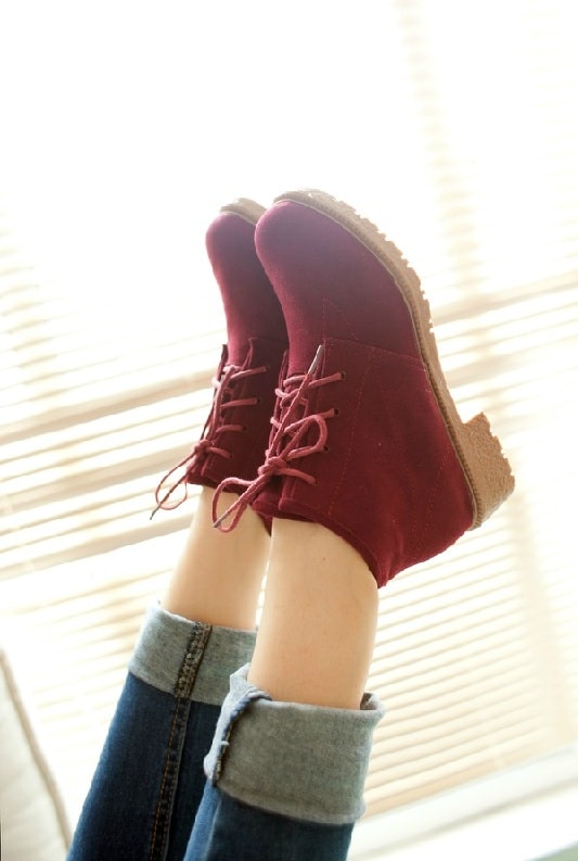 Red Student Martin Boots Import