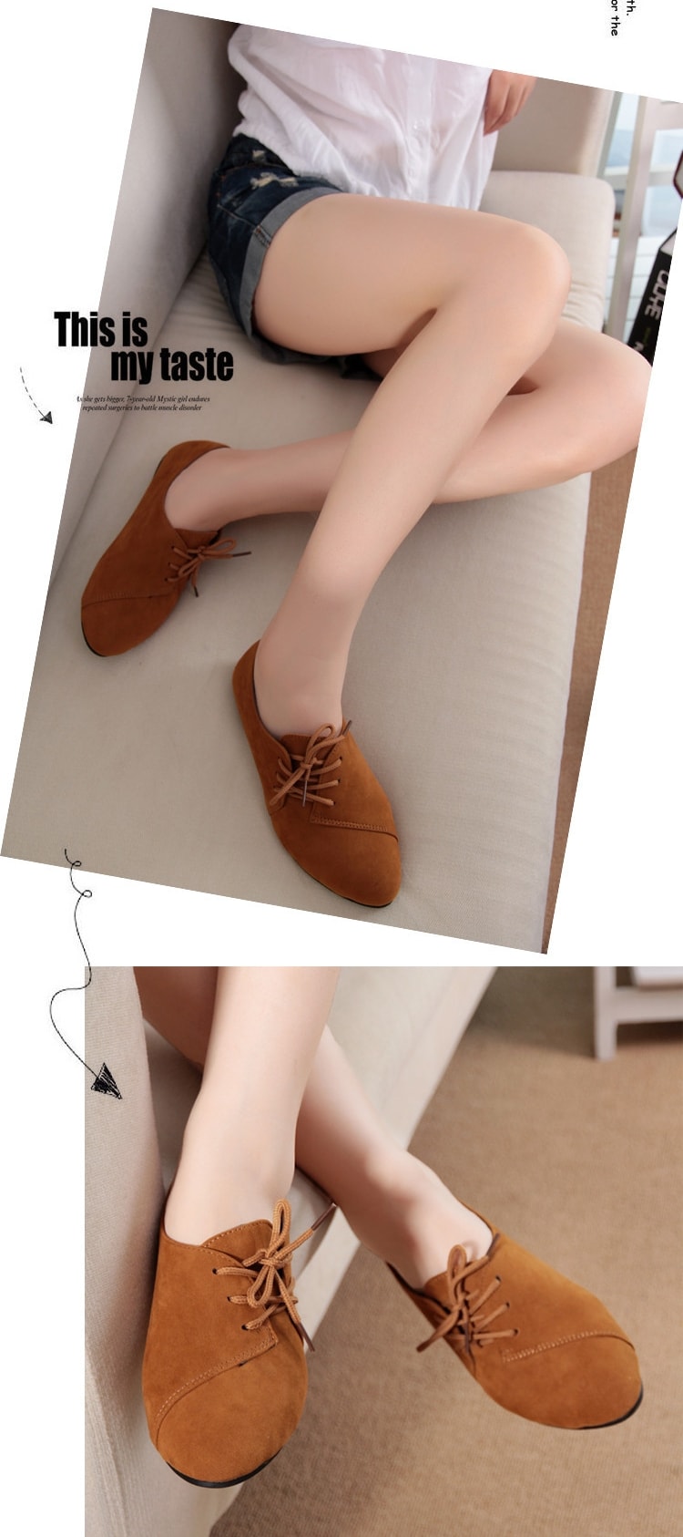 Yellow Korean Flat Shoes Import