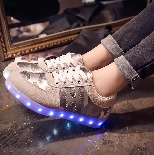 Gray Colorful LED Shoes - Unisex Adult