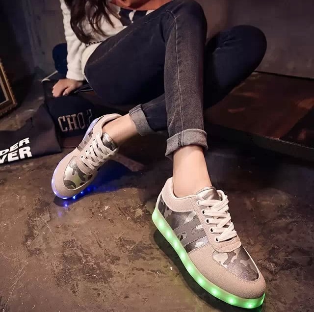 Gray Colorful LED Shoes - Unisex Adult