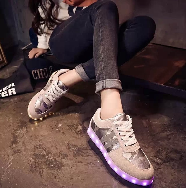 Gray Colorful LED Shoes - Unisex Adult