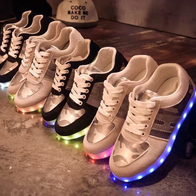 Gray Colorful LED Shoes - Unisex Adult