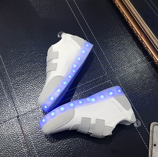 White Strap LED Sport Shoes - Female