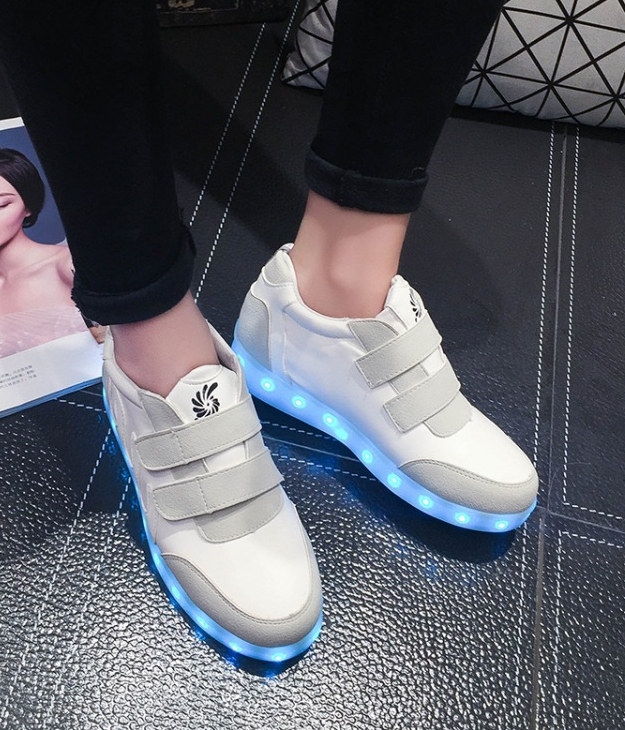 White Strap LED Sport Shoes - Female