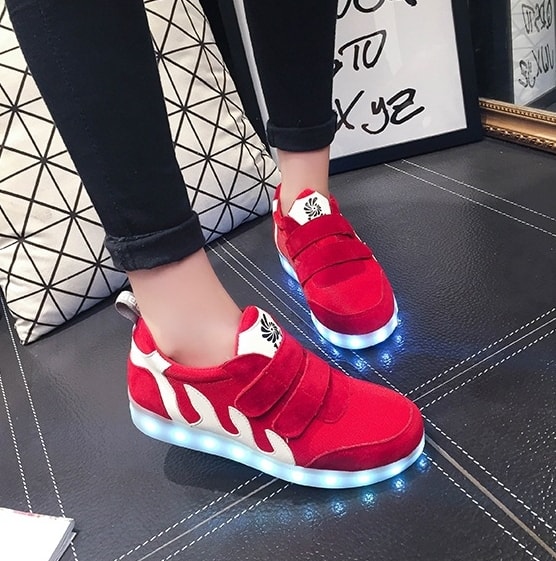 Red Strap LED Sport Shoes - Female