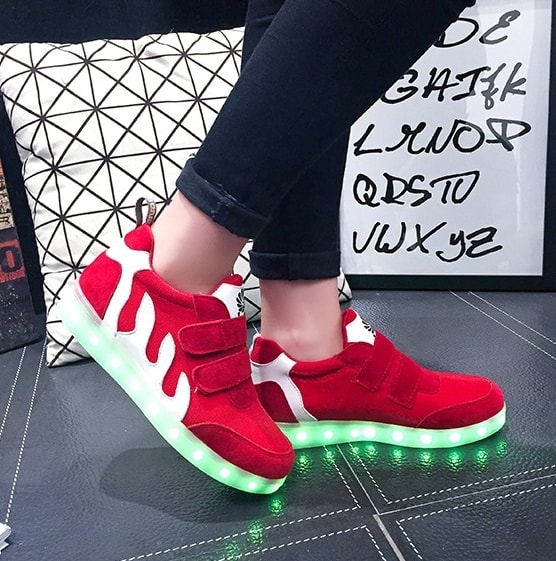 Red Strap LED Sport Shoes - Female