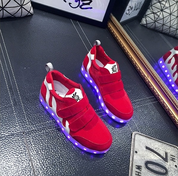 Red Strap LED Sport Shoes - Female