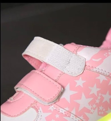 Pink Velcro Star Strap Led Shoes - Kids