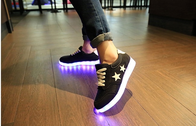 Black Star Casual Sport LED Shoes - Unisex Adult