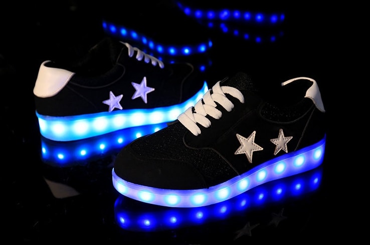 Black Star Casual Sport LED Shoes - Unisex Adult