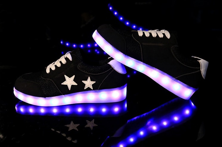 Black Star Casual Sport LED Shoes - Unisex Adult