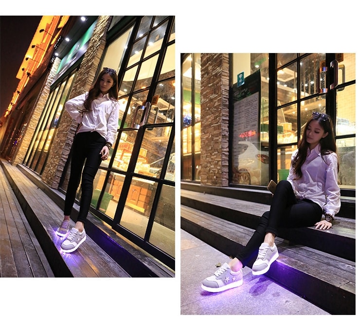 White Star Casual Sport Led Shoes - Unisex Adult