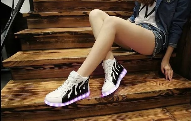 Black Wave LED Sneakers Shoe - Unisex Adult