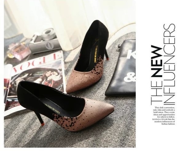 Black Korean High Heel Shoes Import