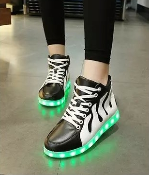 White Wave LED Sneakers Shoe - Unisex Adult