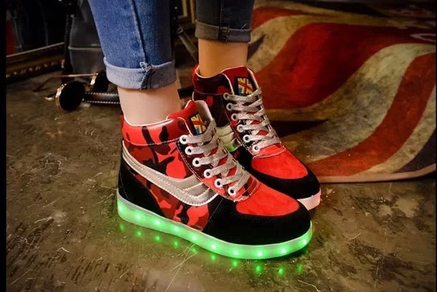 Black & Red Graffiti LED Boots - Female