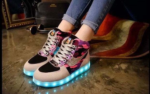 Black & Gray Graffiti LED Boots - Female