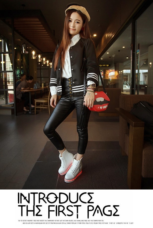 White High Top Trendy LED Boots - Female