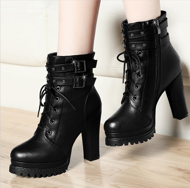 Black Biker High Heel Boots GuciHeaven Original