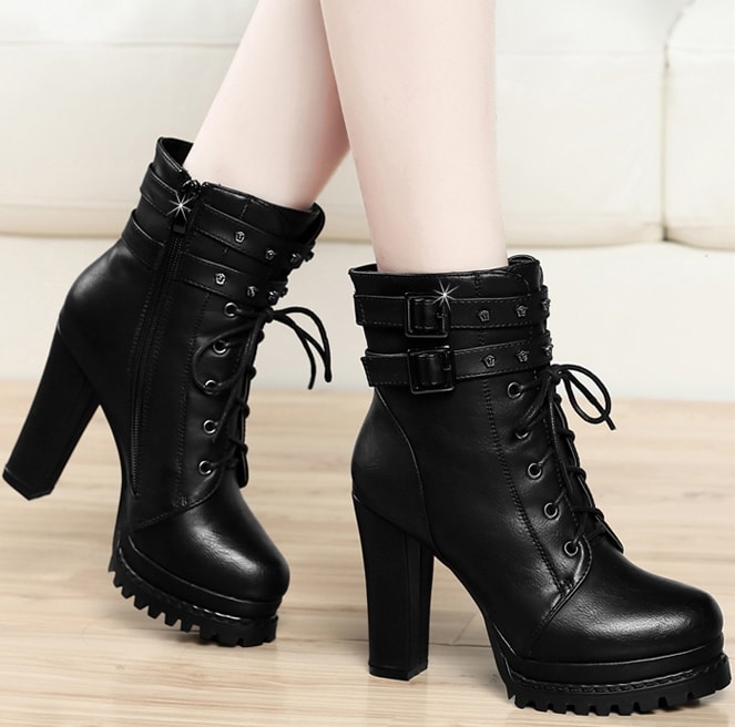 Black Biker High Heel Boots GuciHeaven Original