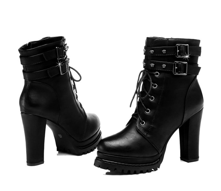 Black Biker High Heel Boots GuciHeaven Original