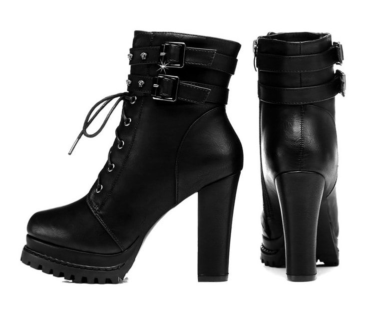 Black Biker High Heel Boots GuciHeaven Original