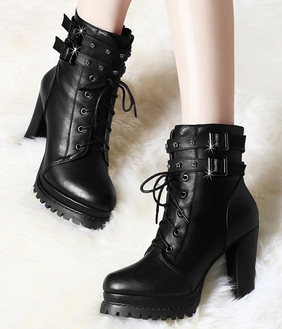 Black Biker High Heel Boots GuciHeaven Original