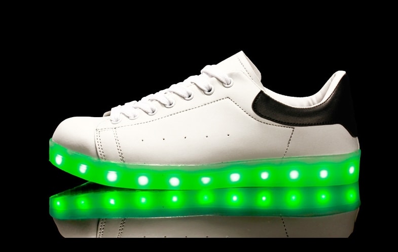 White Casual LED Sport Shoes - Unisex Adult