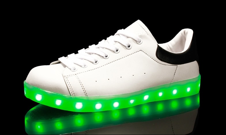 White Casual LED Sport Shoes - Unisex Adult