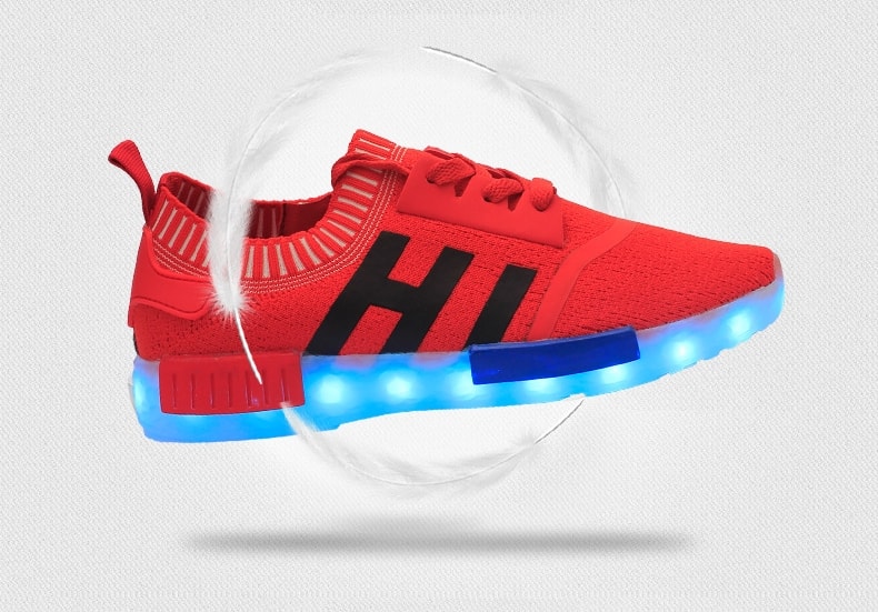 Red Casual LED Sport Shoes - Unisex Adult