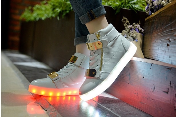 White Naruto Style Led Boots - Unisex Adult