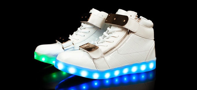 White Naruto Style Led Boots - Unisex Adult