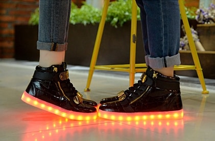 Black Naruto Style Led Boots - Unisex Adult