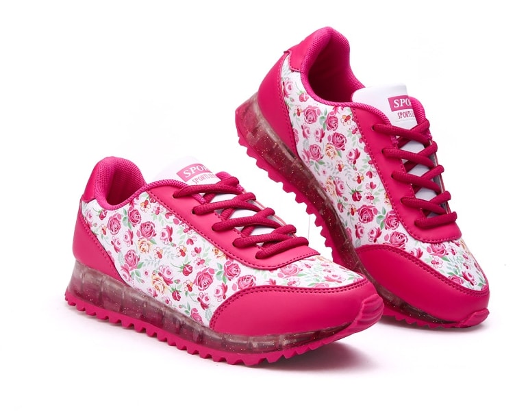 Red Flower Luminous LED Shoes - Female