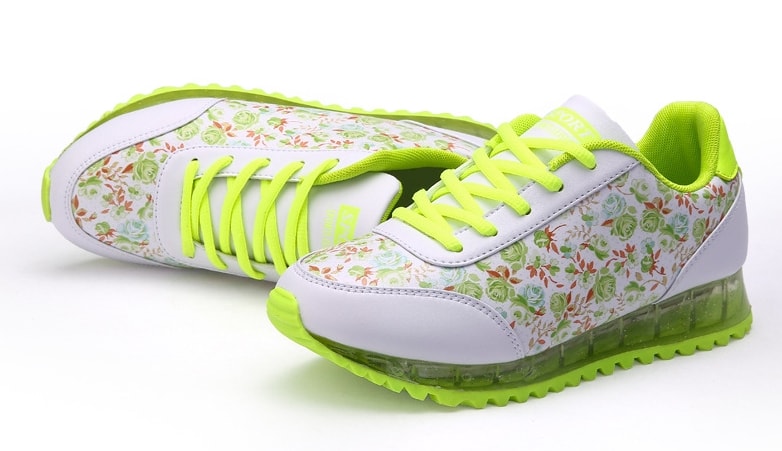 Green Flower Luminous LED Shoes - Female