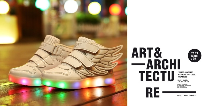 White Rainbow LED Wing Boots - Kids