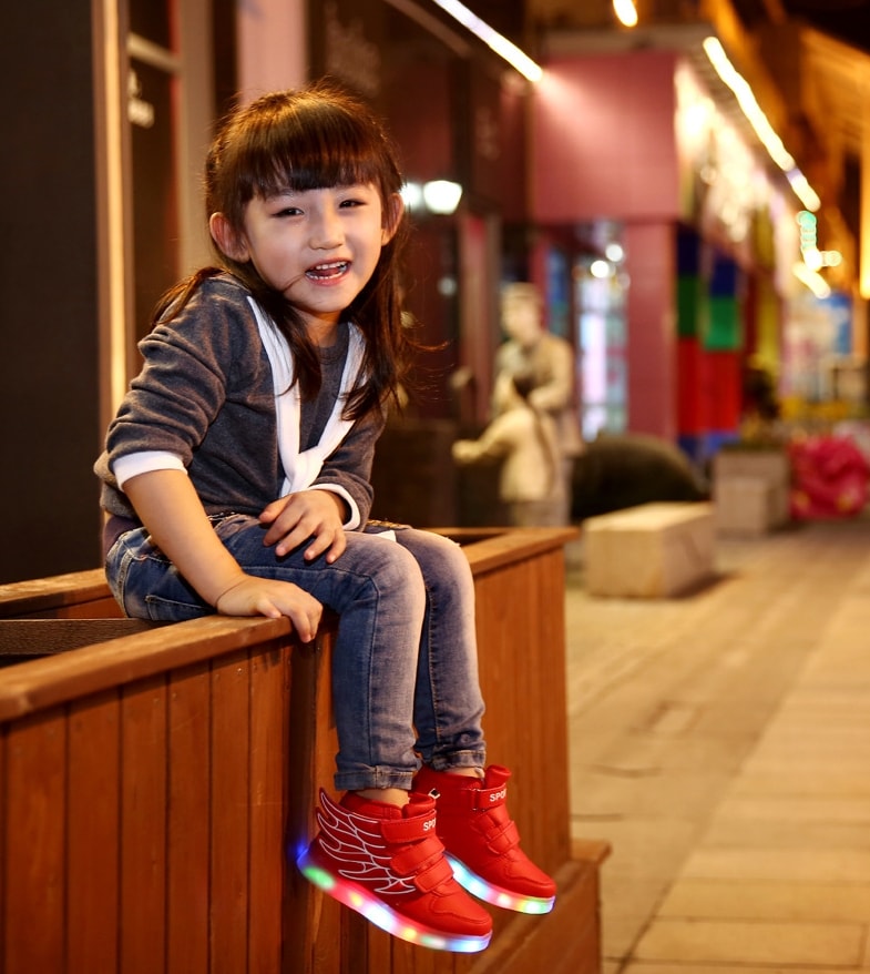 White Rainbow LED Wing Boots - Kids