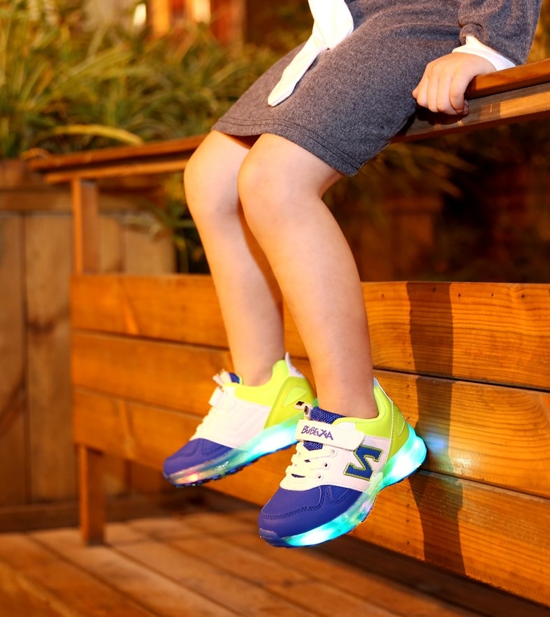 Blue Sport Rainbow LED Shoes - Kids