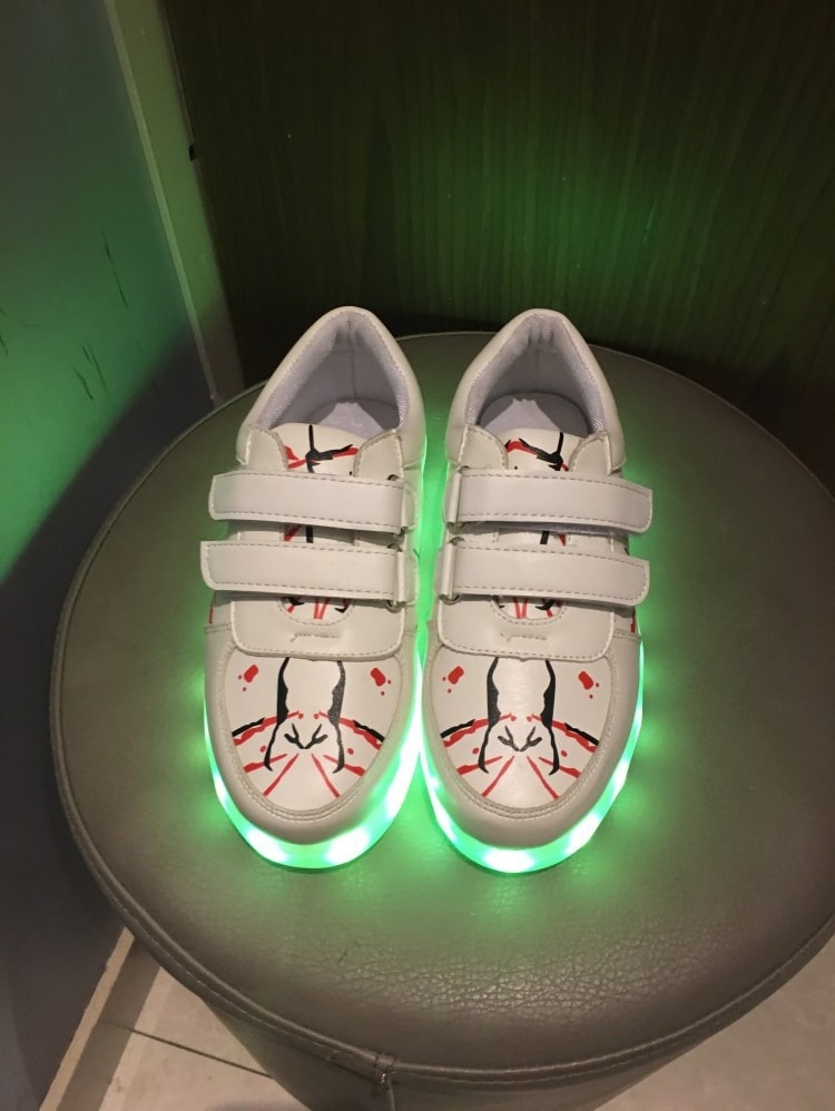 White Asakushi Style LED Shoes - Kids