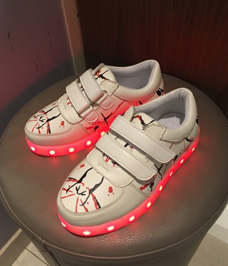 White Asakushi Style LED Shoes - Kids