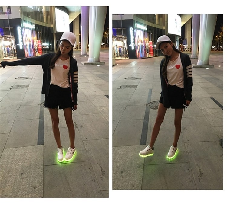 Green Star Casual LED Shoes - Unisex Adult