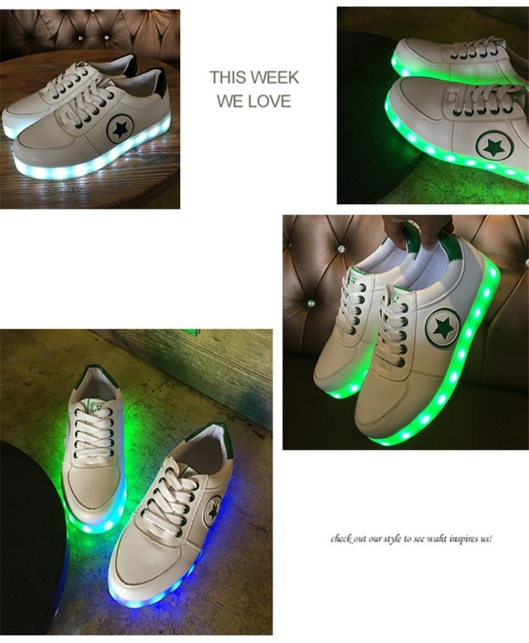 Green Star Casual LED Shoes - Unisex Adult