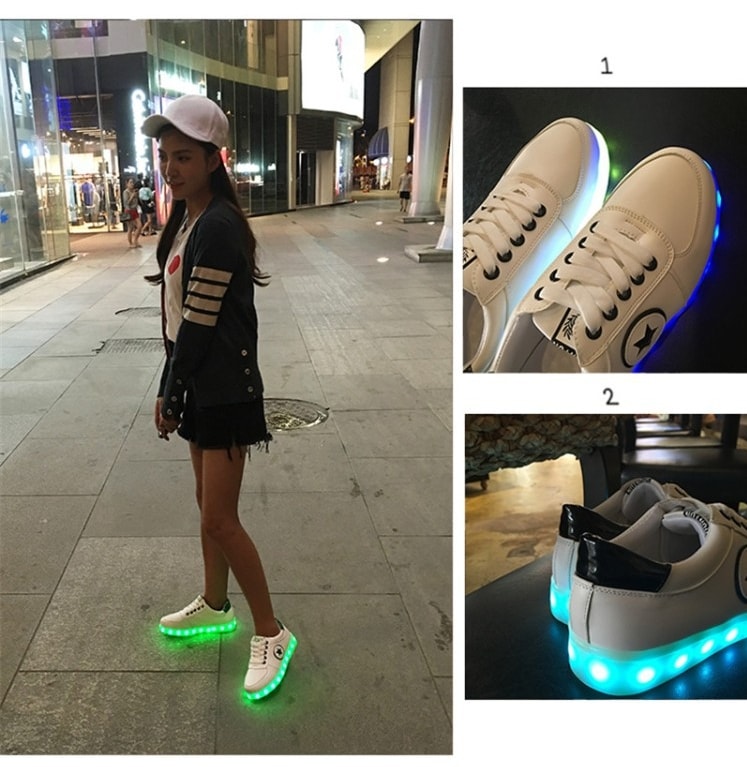 Black Star Casual LED Shoes - Unisex Adult