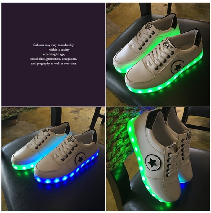 Black Star Casual LED Shoes - Unisex Adult