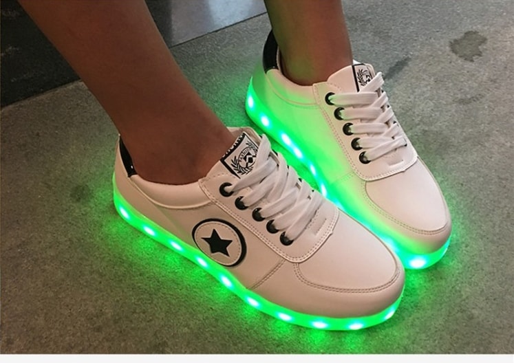 Black Star Casual LED Shoes - Unisex Adult