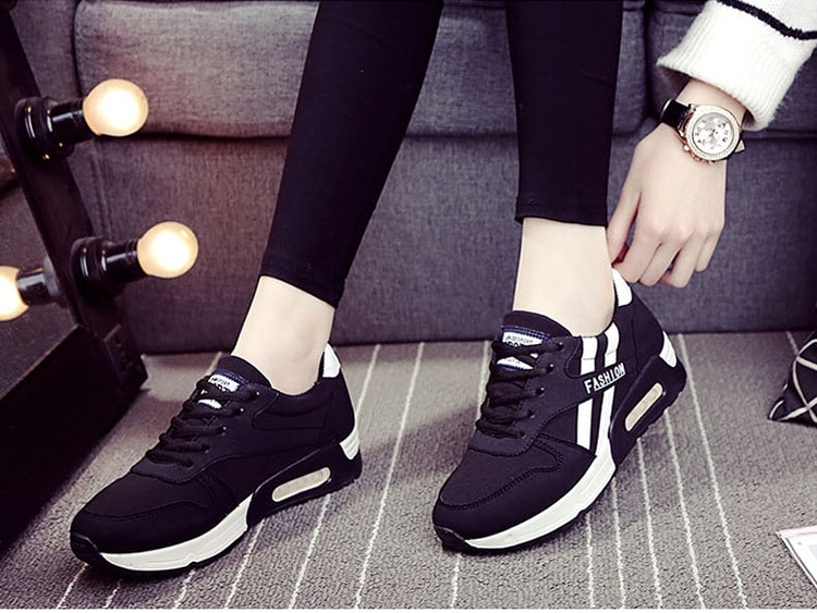 Black Casual Sport Sneakers Import